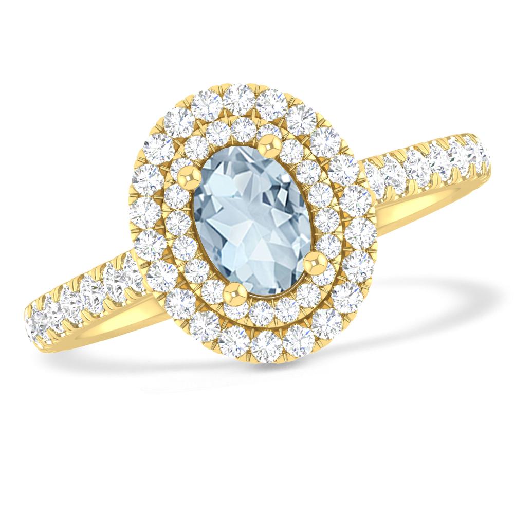 Yellow Gold - Aquamarine