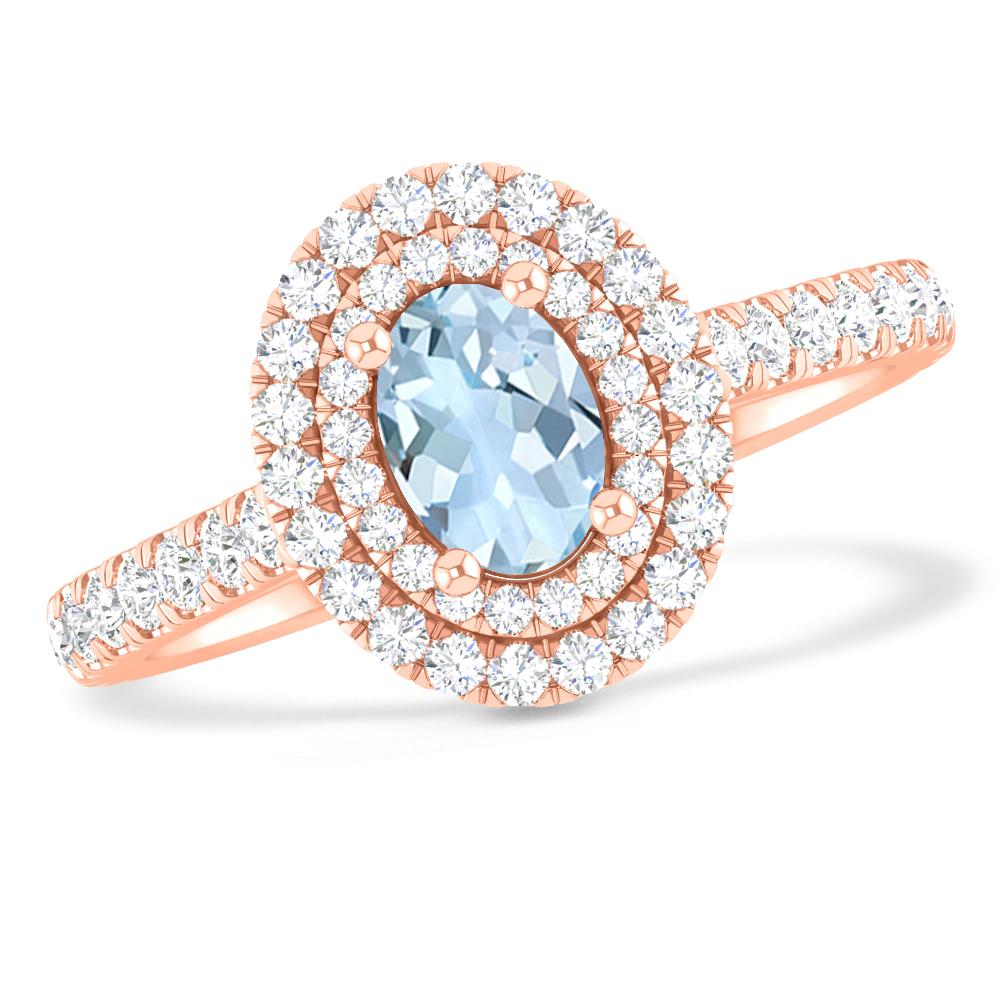 Rose Gold - Aquamarine