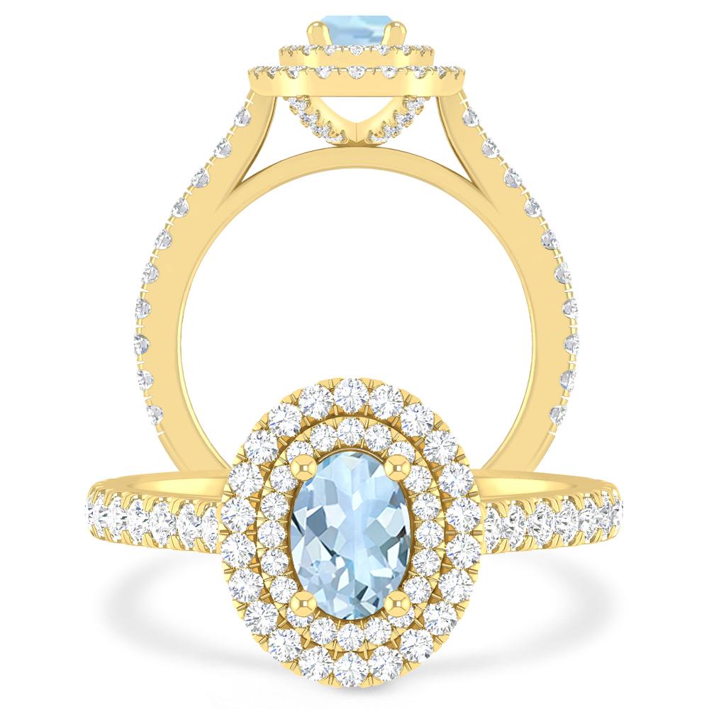 Yellow Gold - Aquamarine