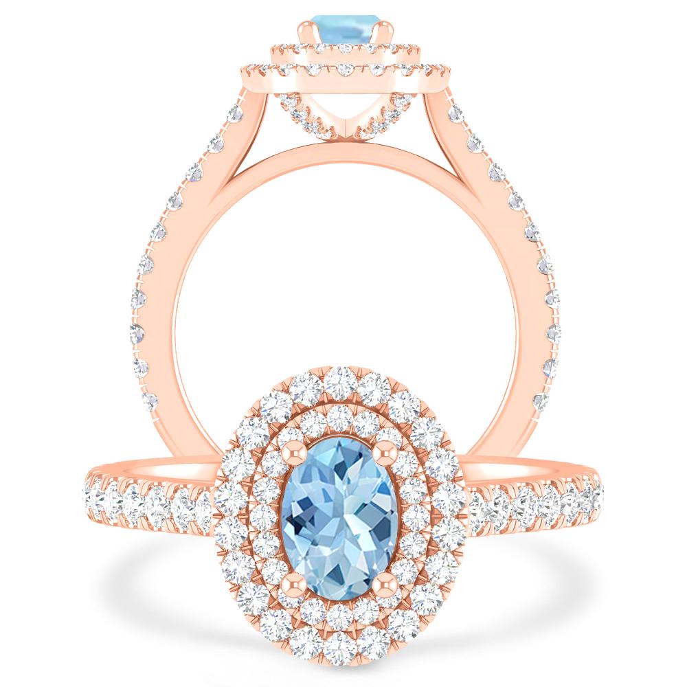 Rose Gold - Aquamarine