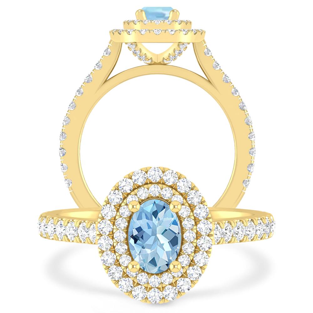 Yellow Gold - Aquamarine