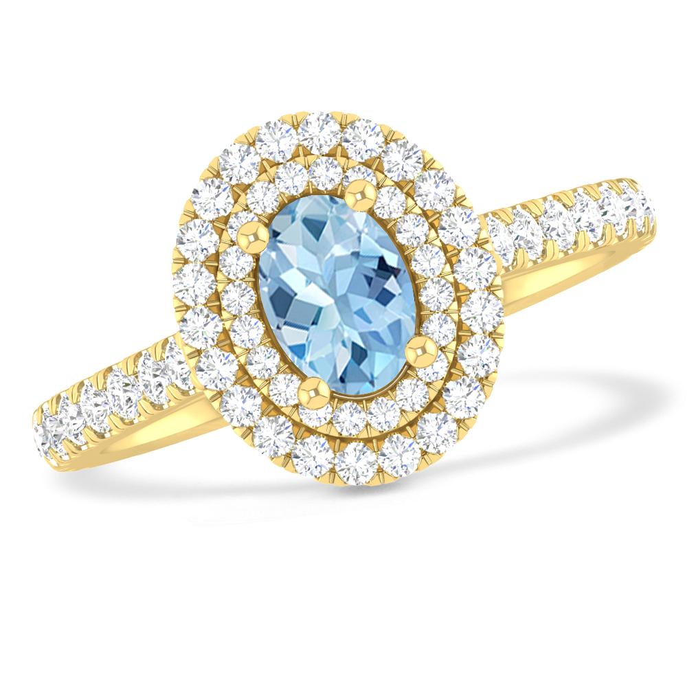 Yellow Gold - Aquamarine