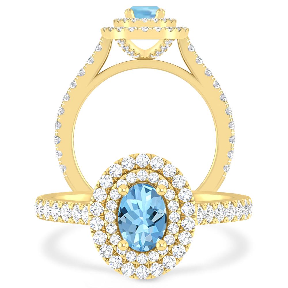 Yellow Gold - Aquamarine