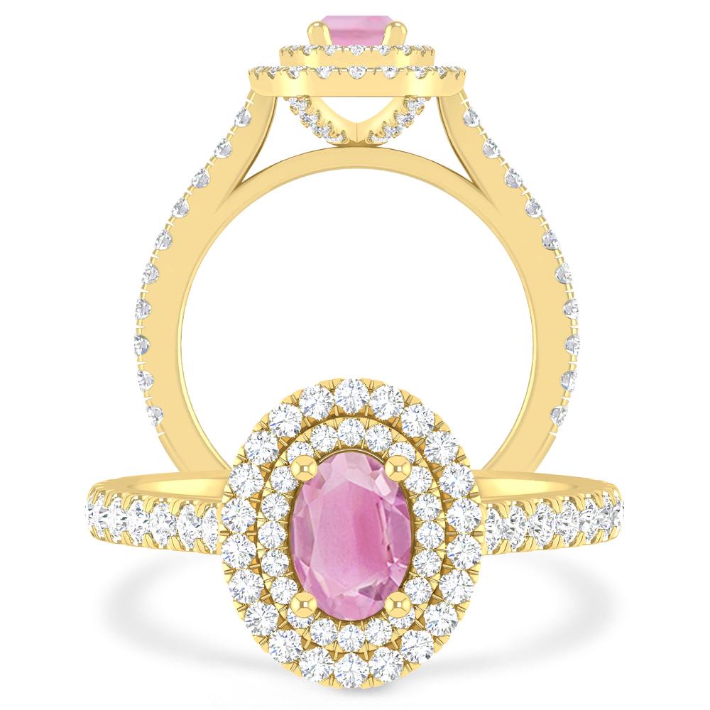 Yellow Gold - Pink Tourmaline