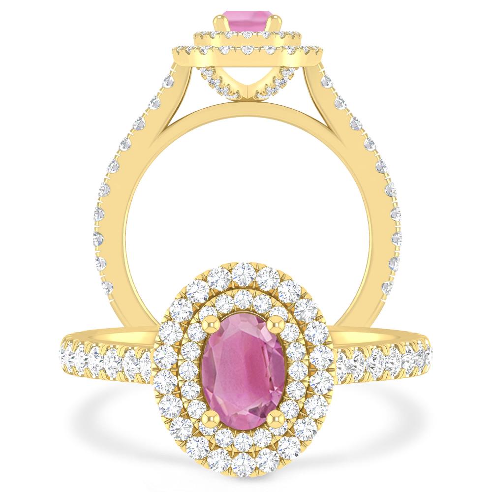 Yellow Gold - Pink Tourmaline