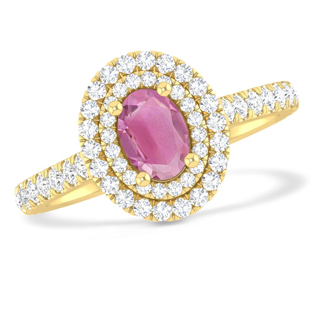 Yellow Gold - Pink Tourmaline