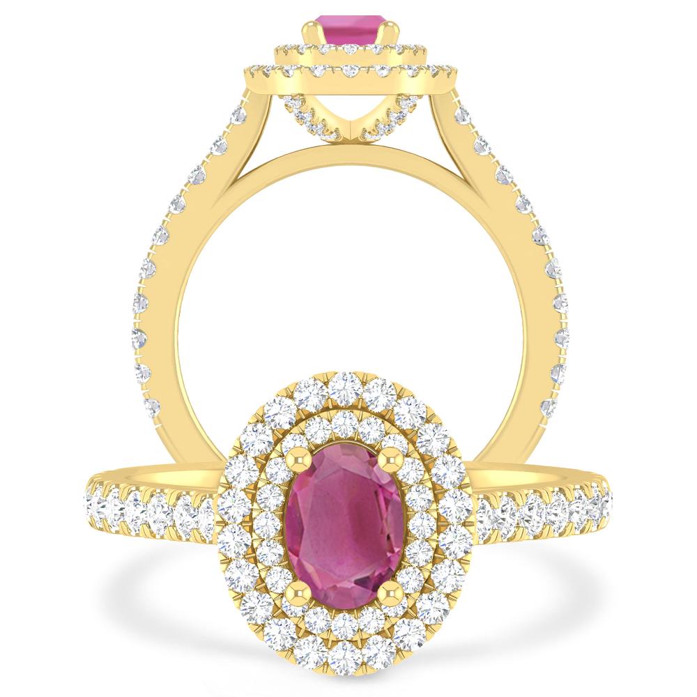 Yellow Gold - Pink Tourmaline