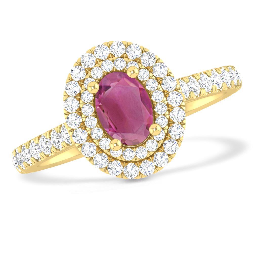 Yellow Gold - Pink Tourmaline