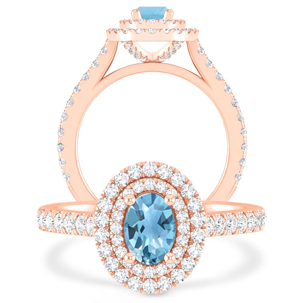 Rose Gold - Blue Topaz