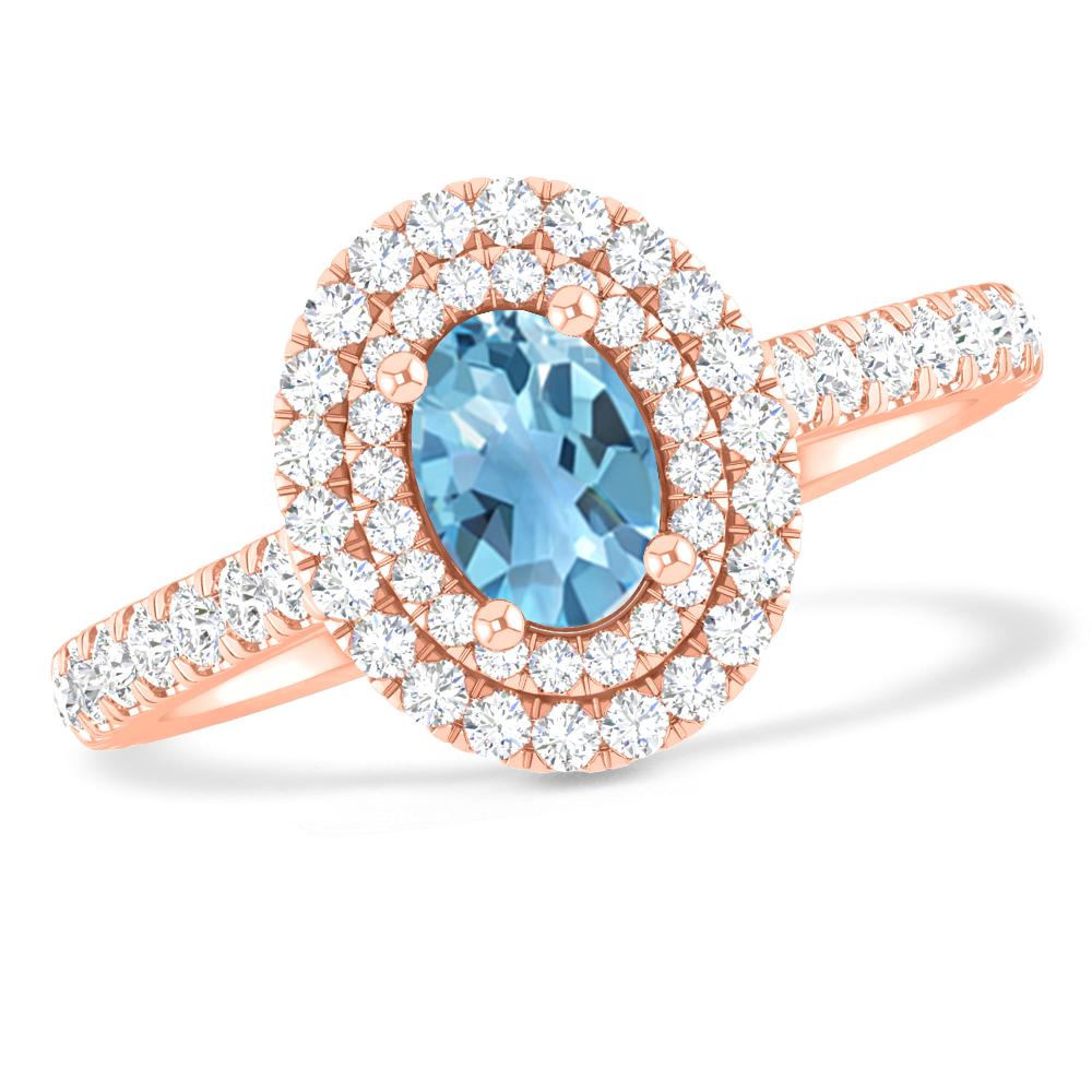 Rose Gold - Blue Topaz