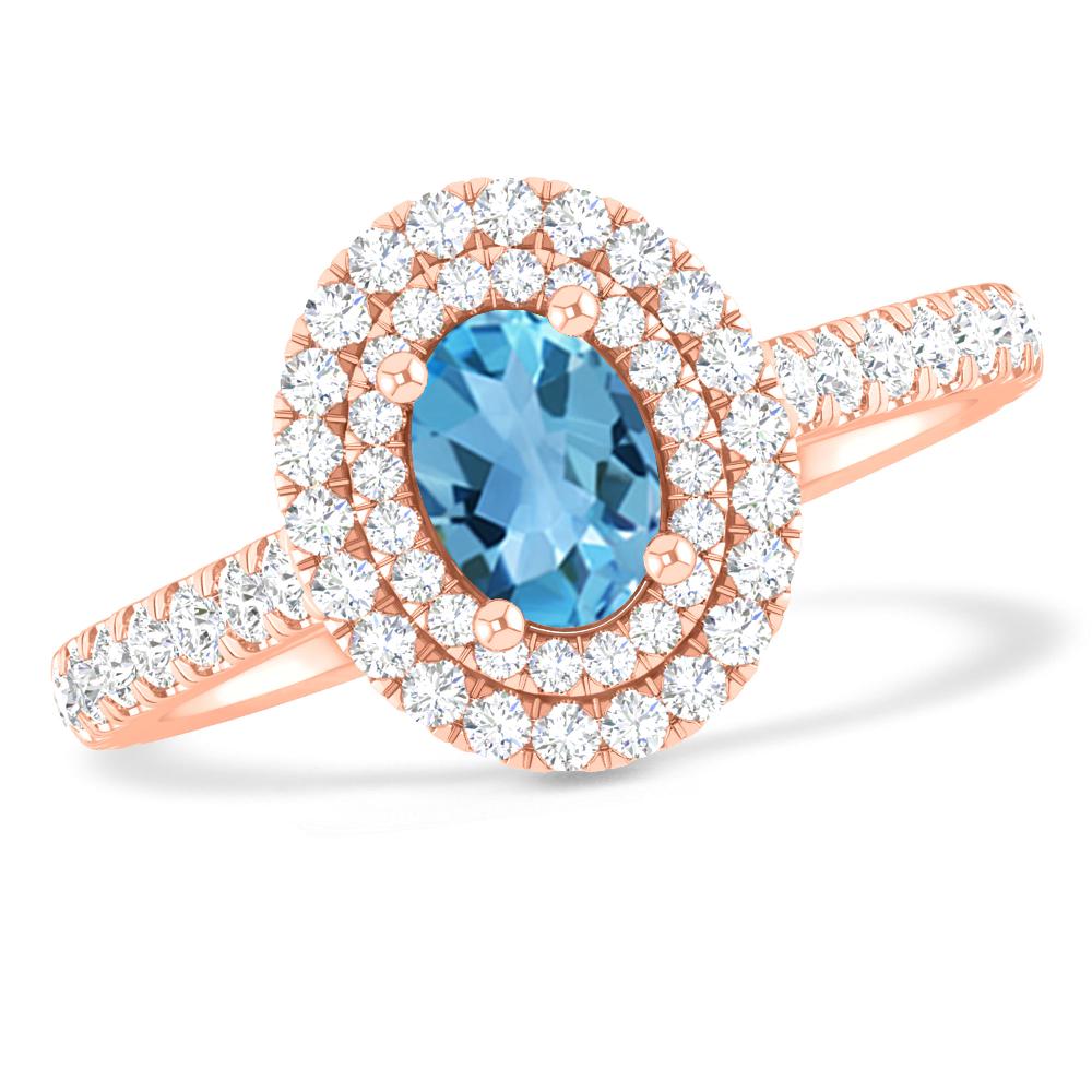 Rose Gold - Blue Topaz