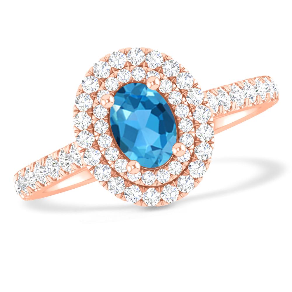 Rose Gold - Blue Topaz