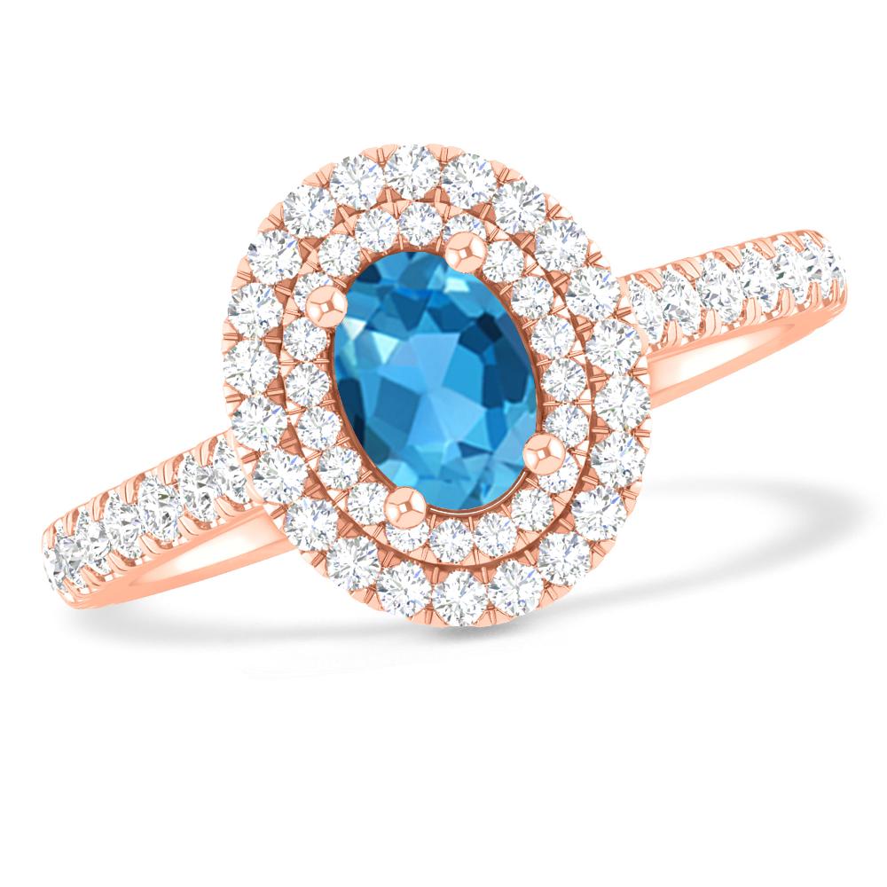 Rose Gold - Blue Topaz