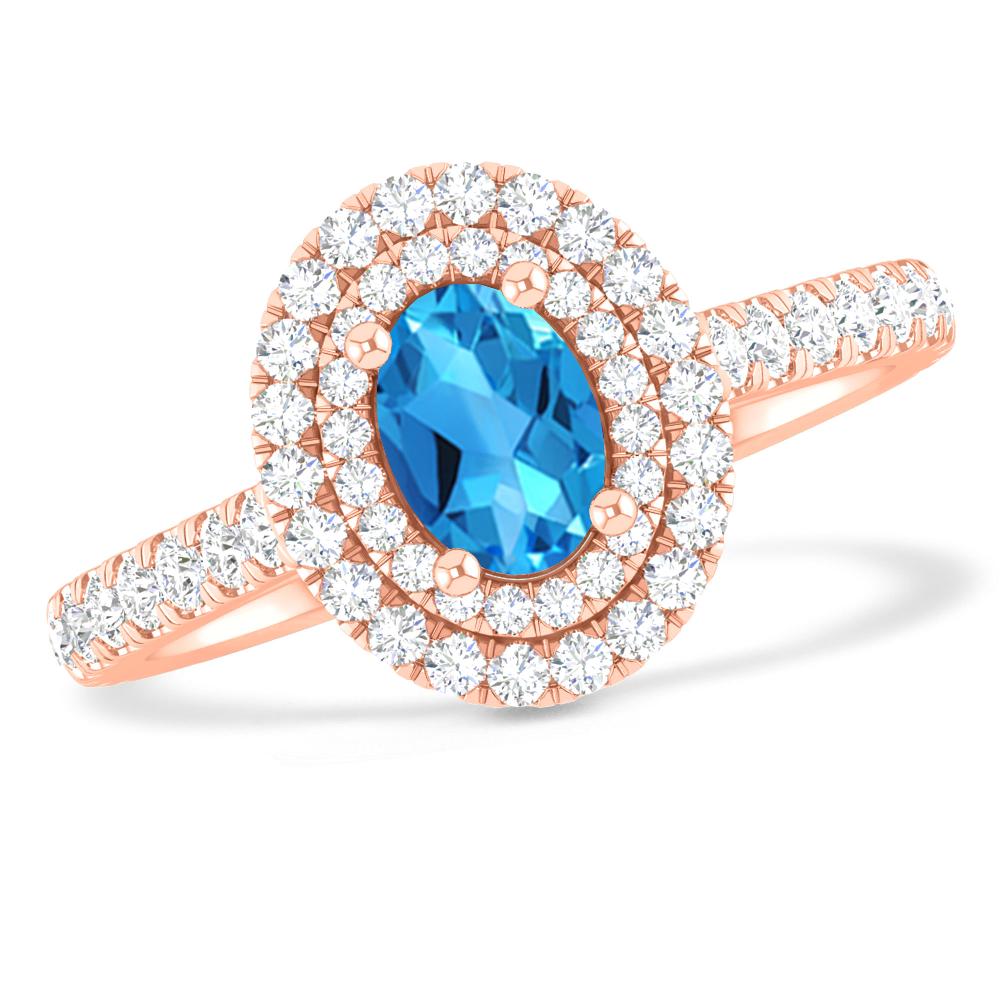 Rose Gold - Blue Topaz