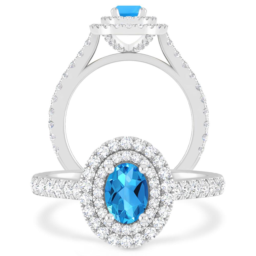 White Gold - Blue Topaz