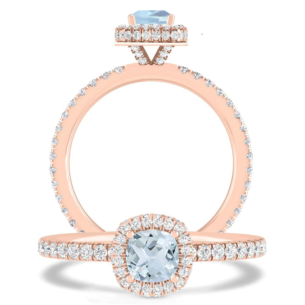 Rose Gold - Aquamarine