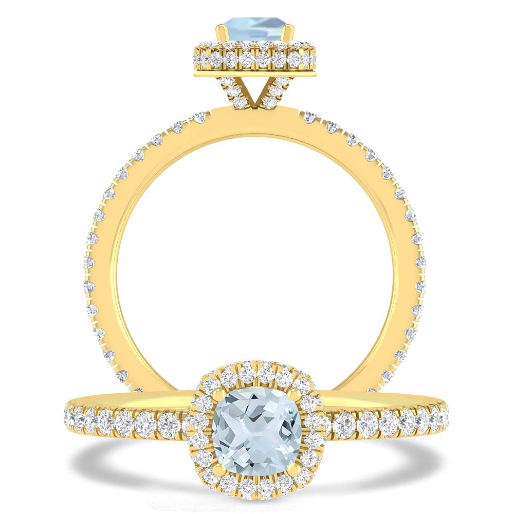 Yellow Gold - Aquamarine