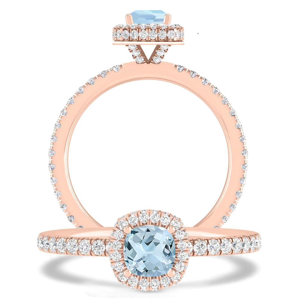 Rose Gold - Aquamarine