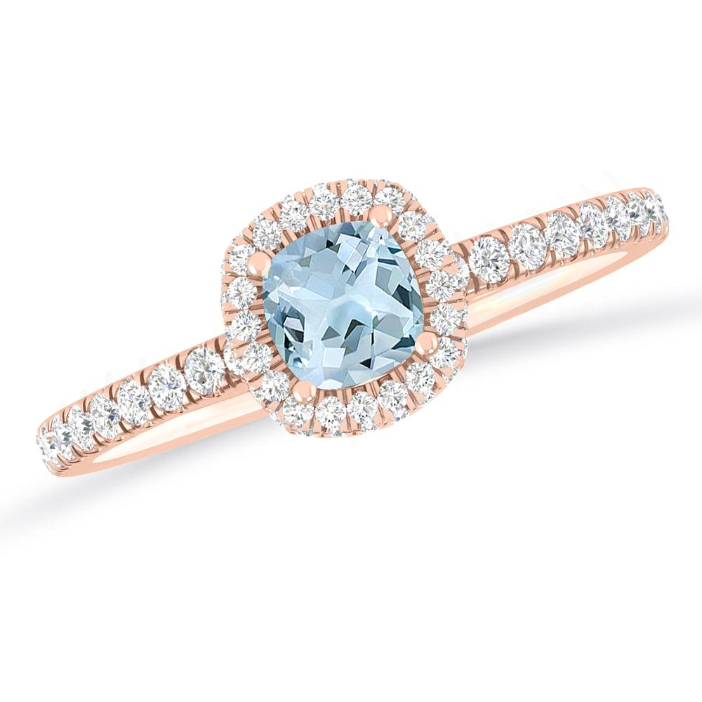 Rose Gold - Aquamarine