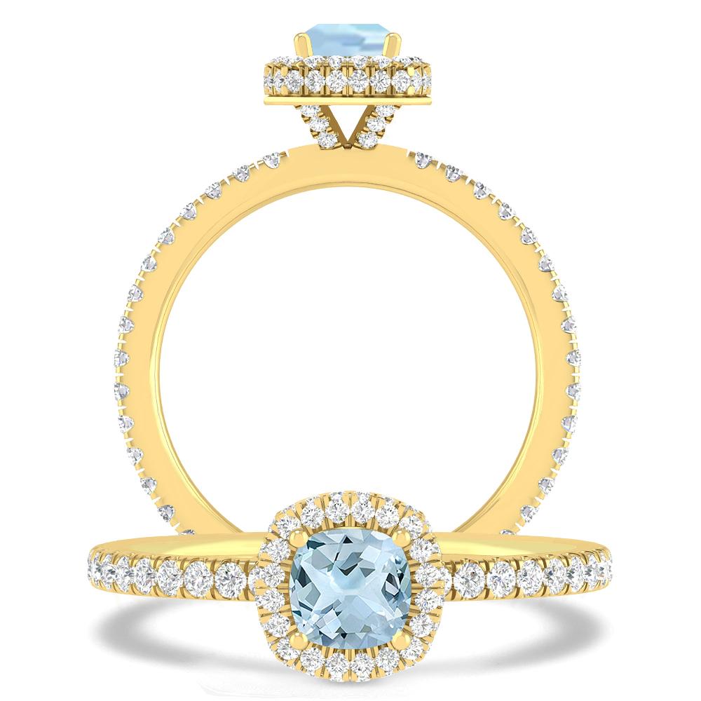 Yellow Gold - Aquamarine