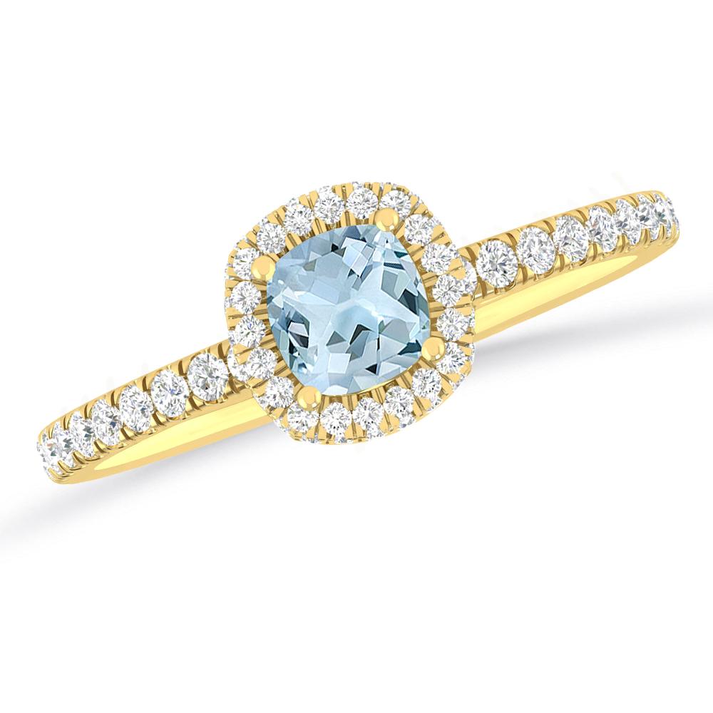 Yellow Gold - Aquamarine