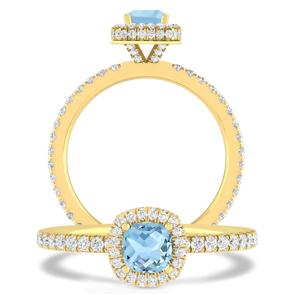 Yellow Gold - Aquamarine