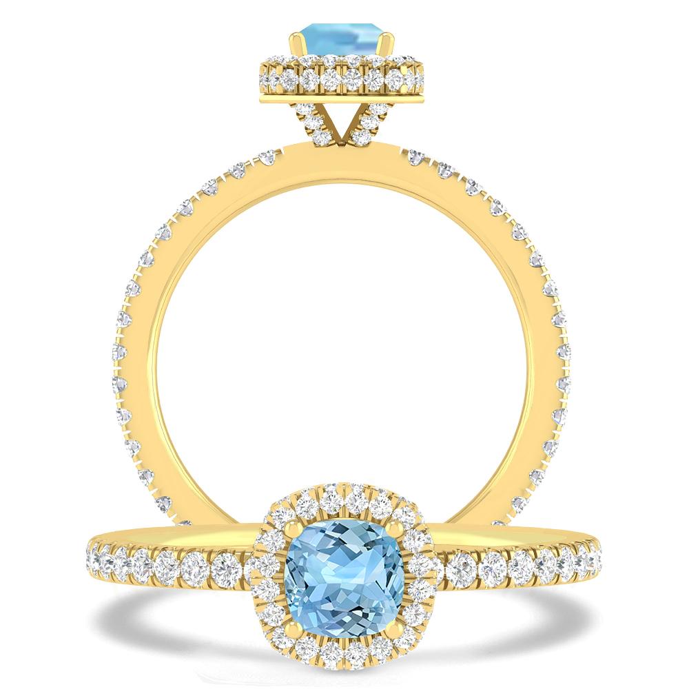 Yellow Gold - Aquamarine