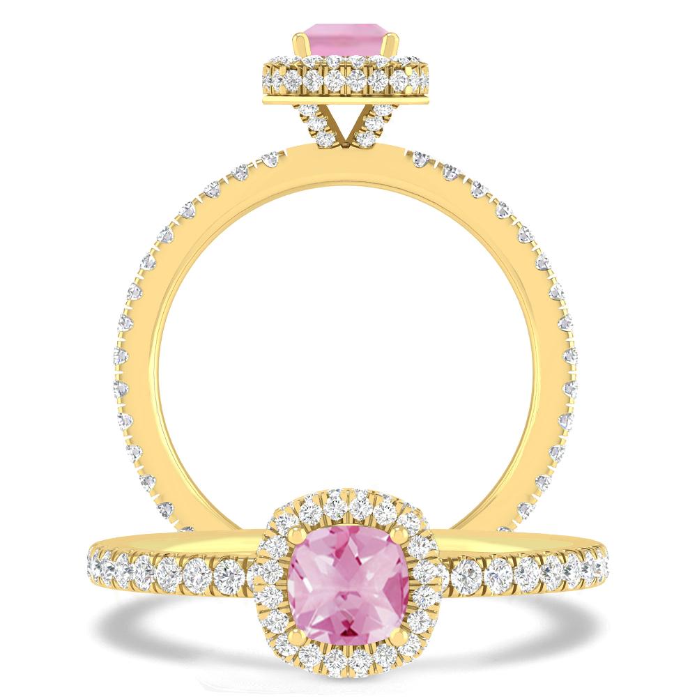 Yellow Gold - Pink Tourmaline