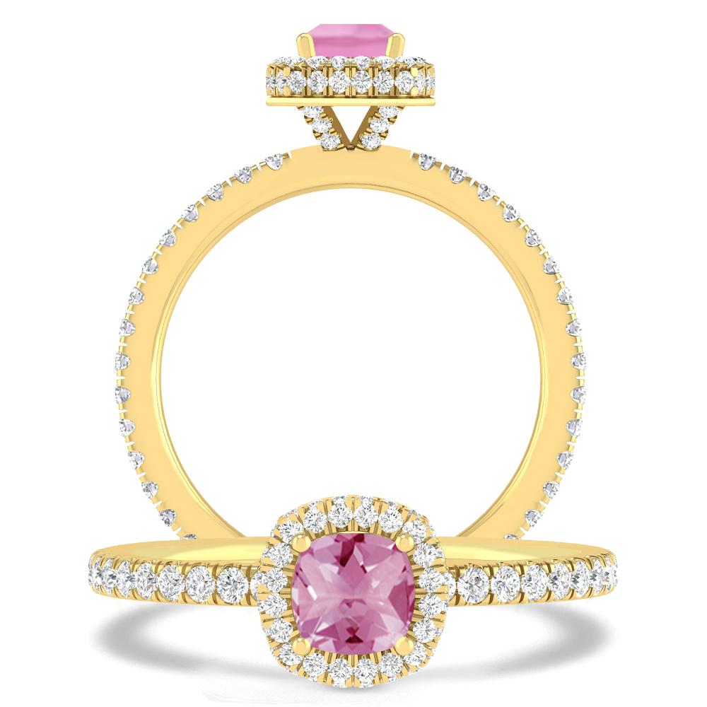 Yellow Gold - Pink Tourmaline