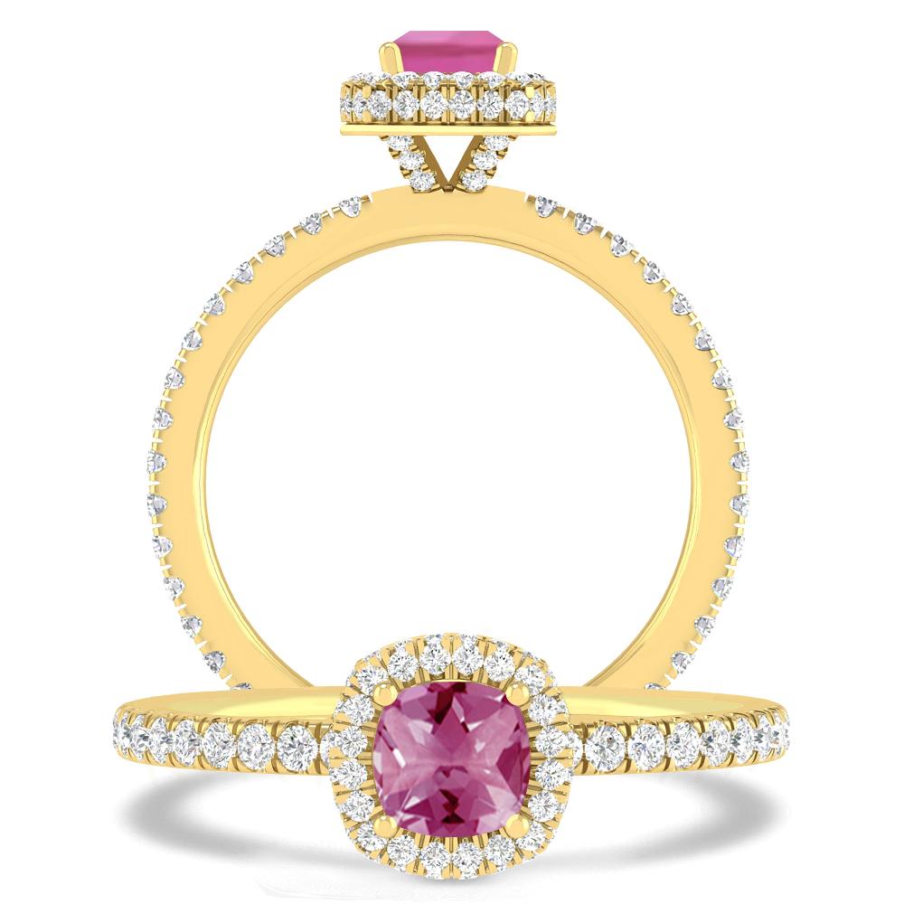 Yellow Gold - Pink Tourmaline