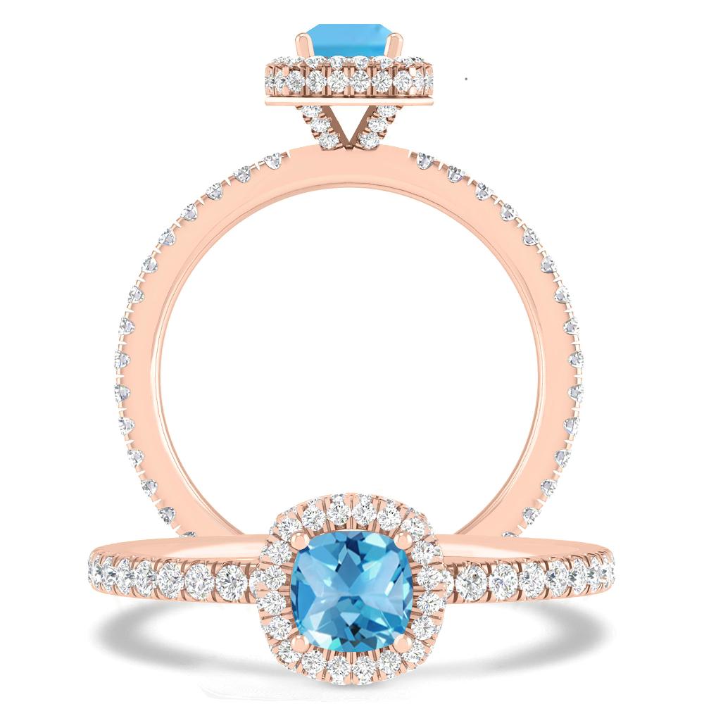 Rose Gold - Blue Topaz