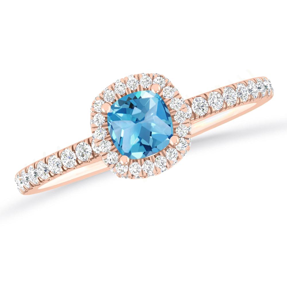 Rose Gold - Blue Topaz