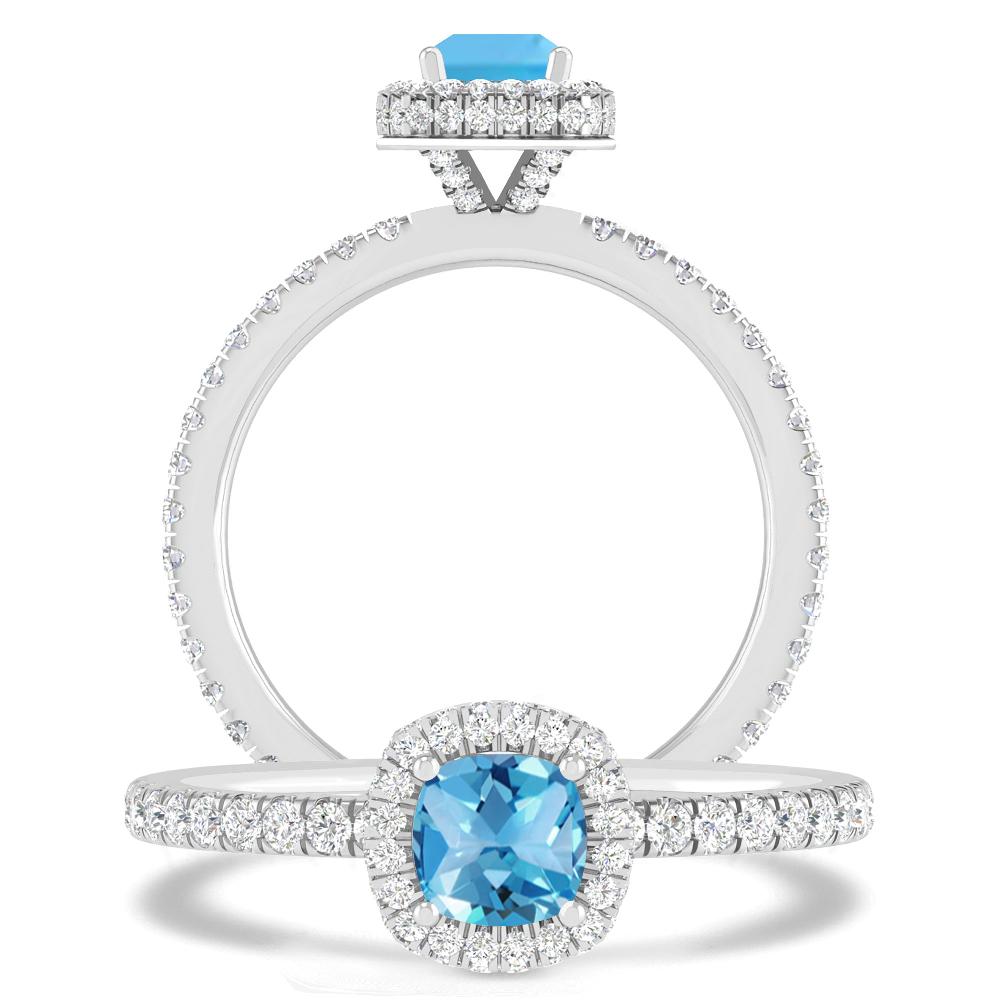 White Gold - Blue Topaz