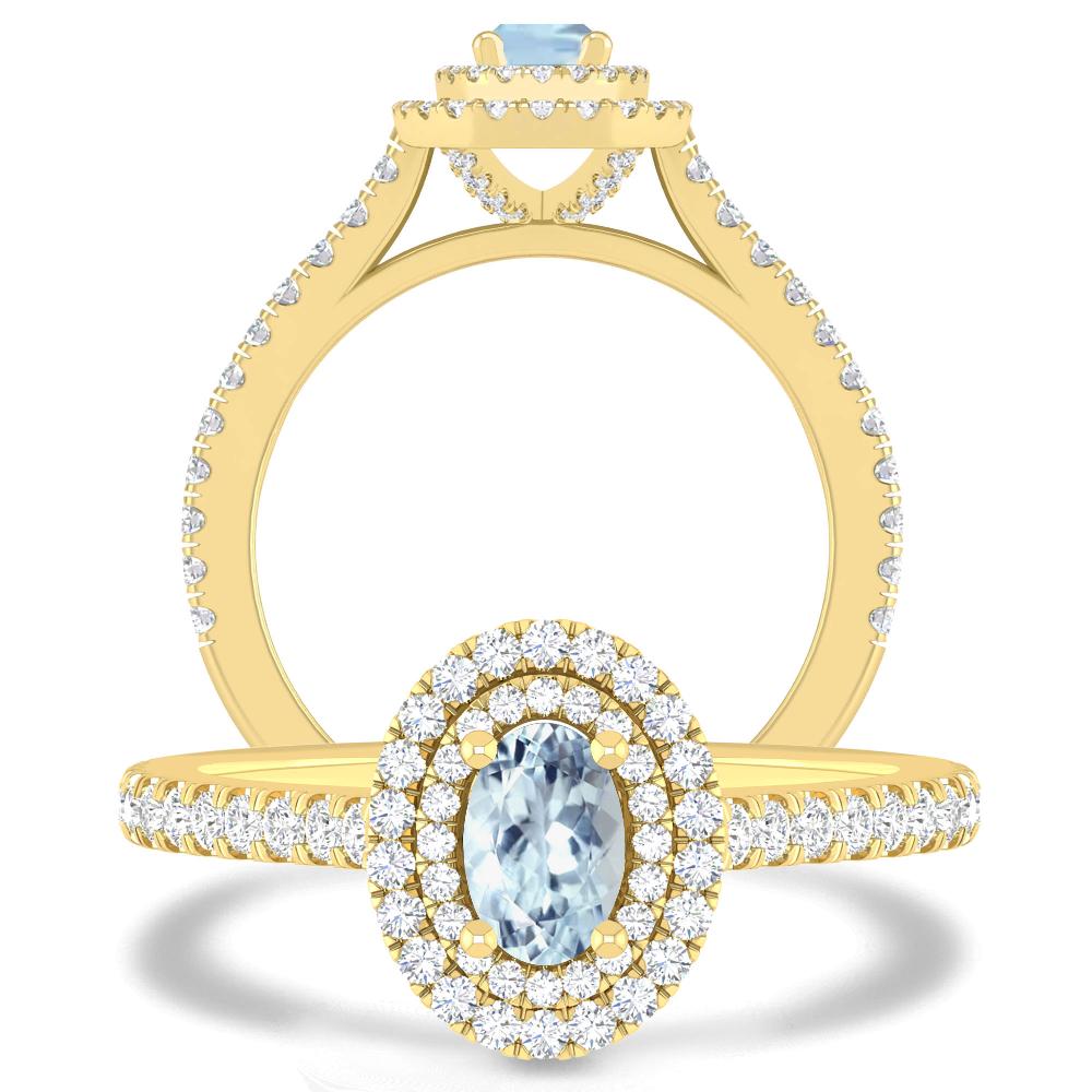 Yellow Gold - Aquamarine