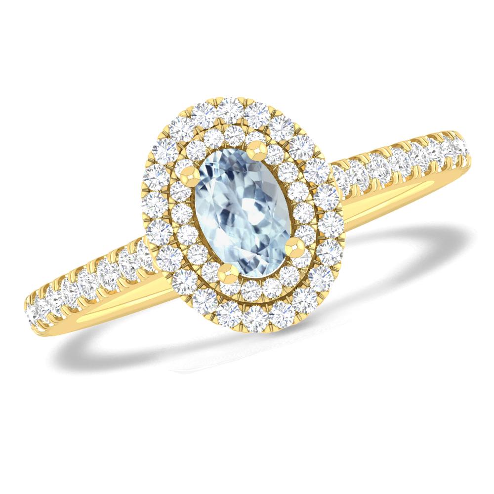 Yellow Gold - Aquamarine