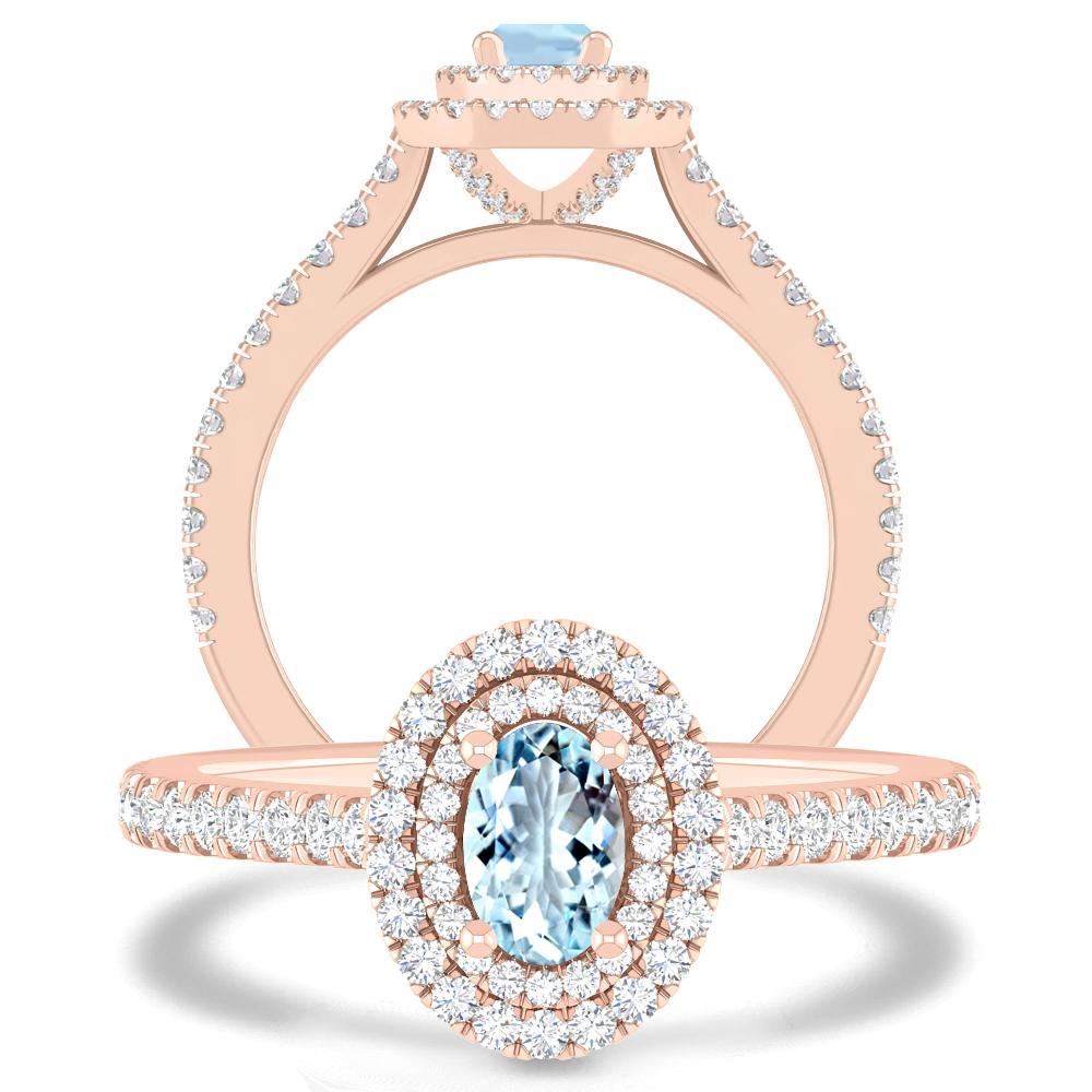 Rose Gold - Aquamarine