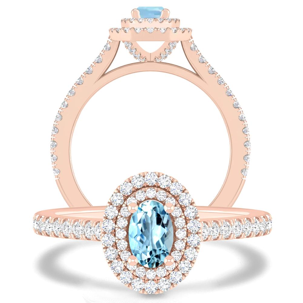 Rose Gold - Aquamarine