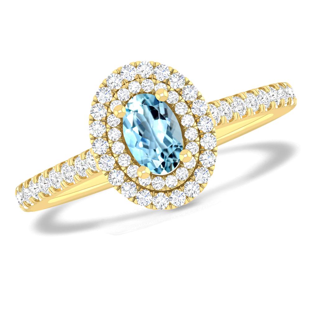 Yellow Gold - Aquamarine