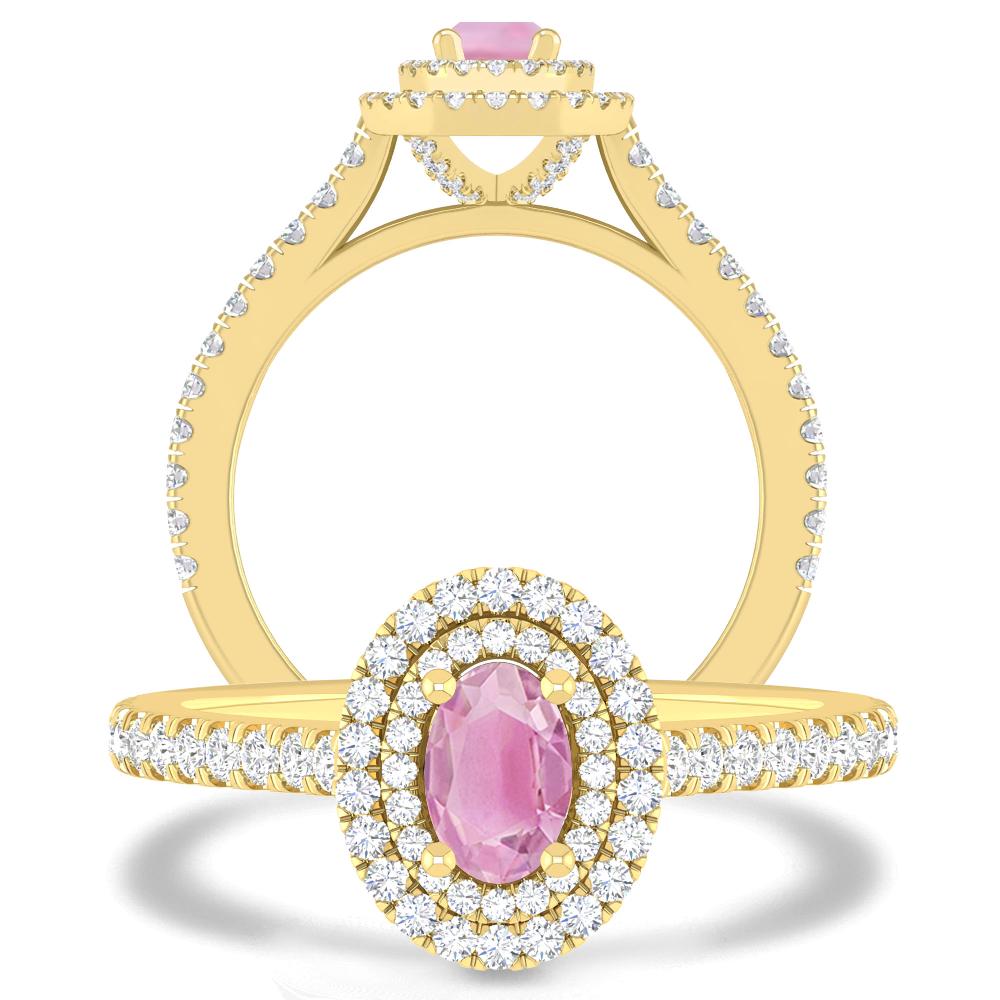 Yellow Gold - Pink Tourmaline