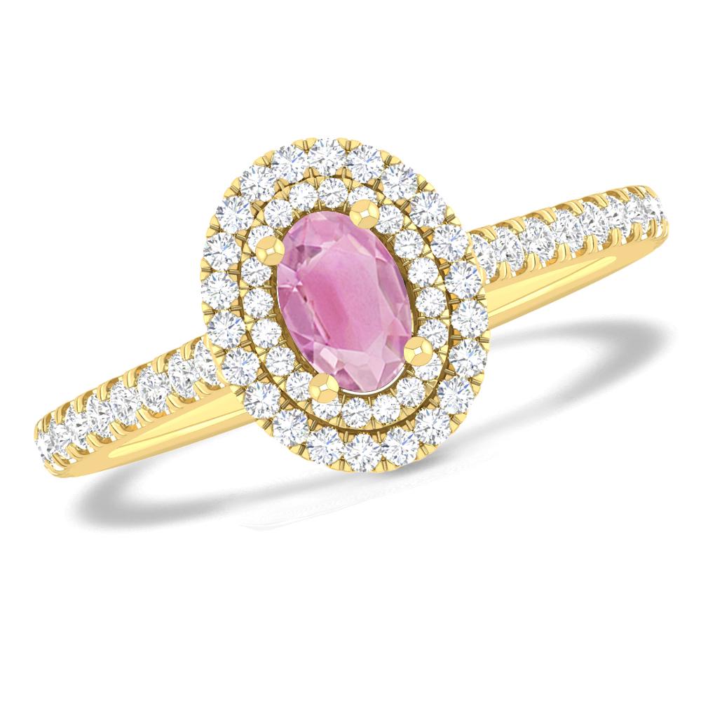 Yellow Gold - Pink Tourmaline