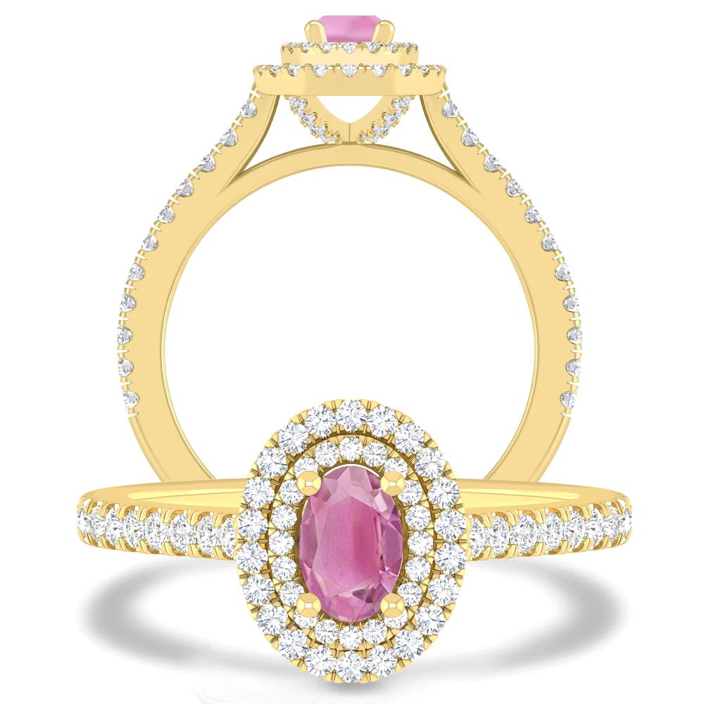 Yellow Gold - Pink Tourmaline