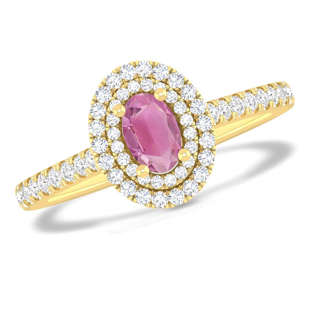 Yellow Gold - Pink Tourmaline