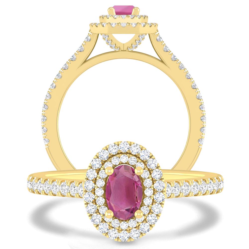 Yellow Gold - Pink Tourmaline
