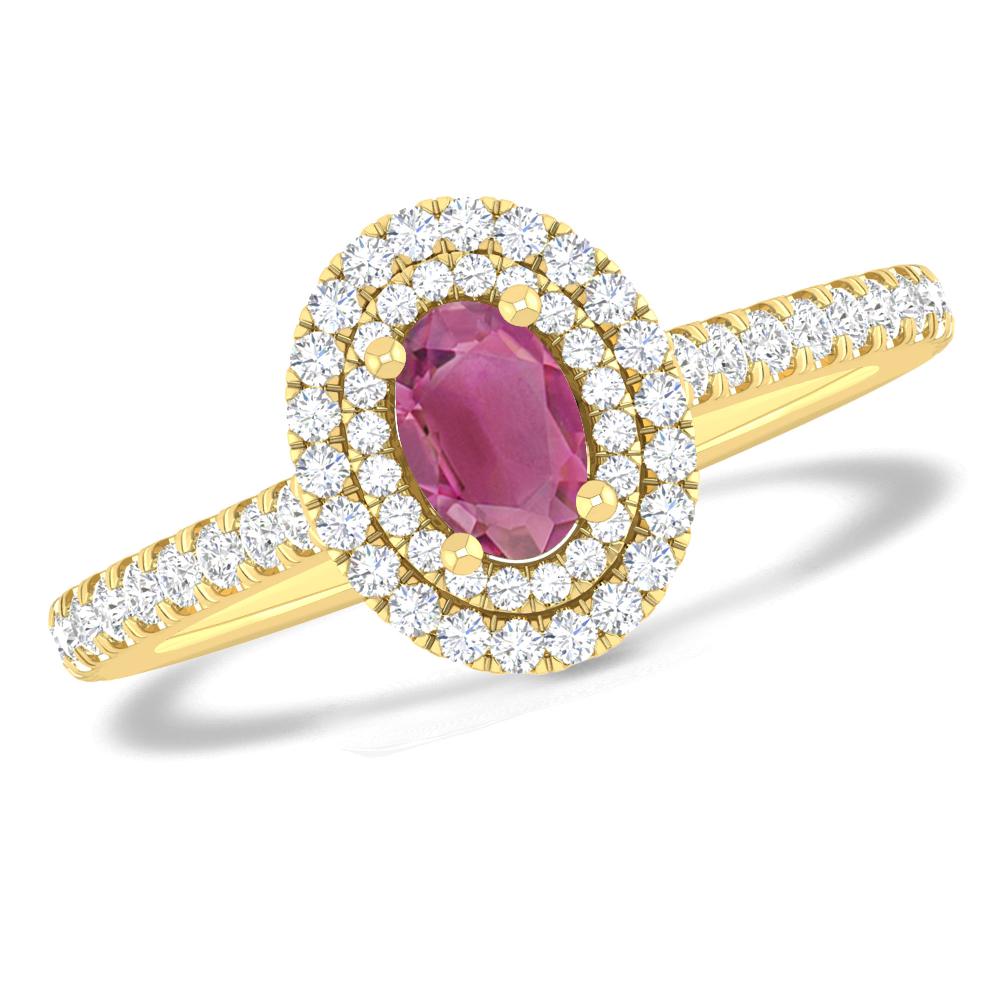 Yellow Gold - Pink Tourmaline