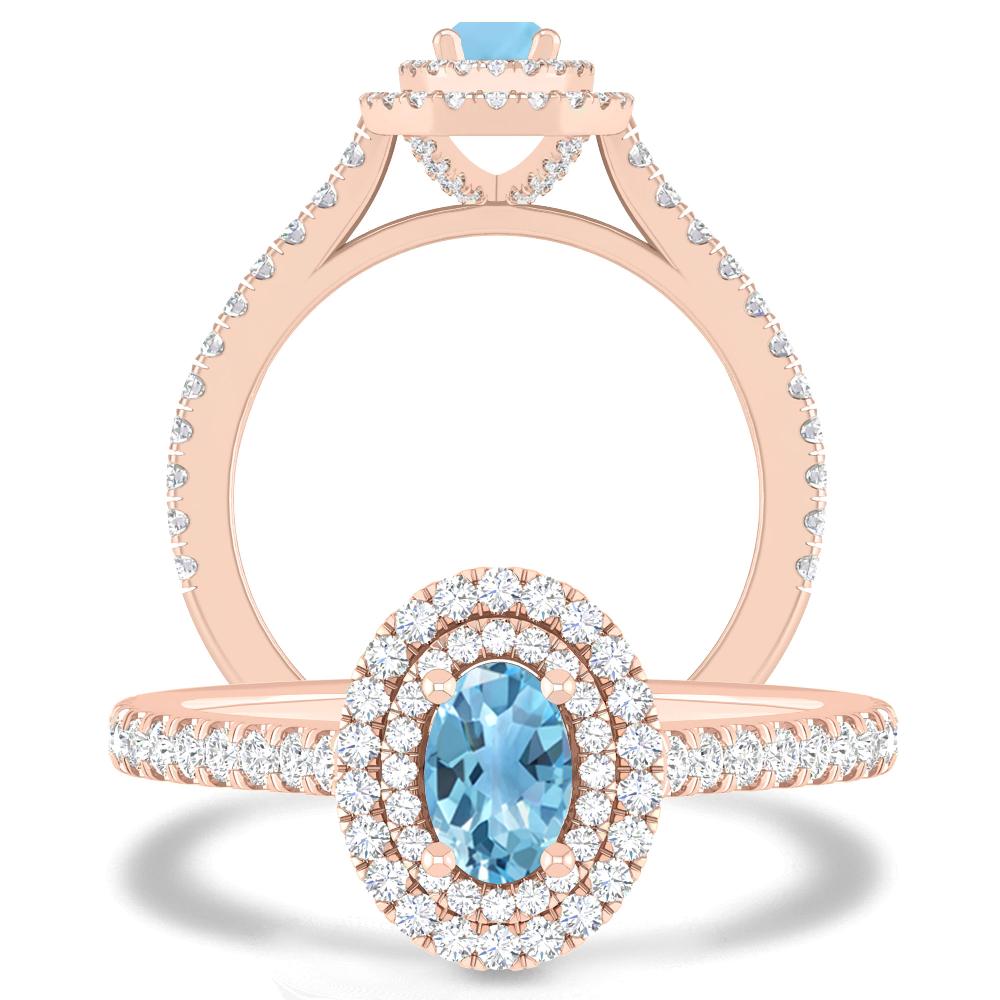 Rose Gold - Blue Topaz