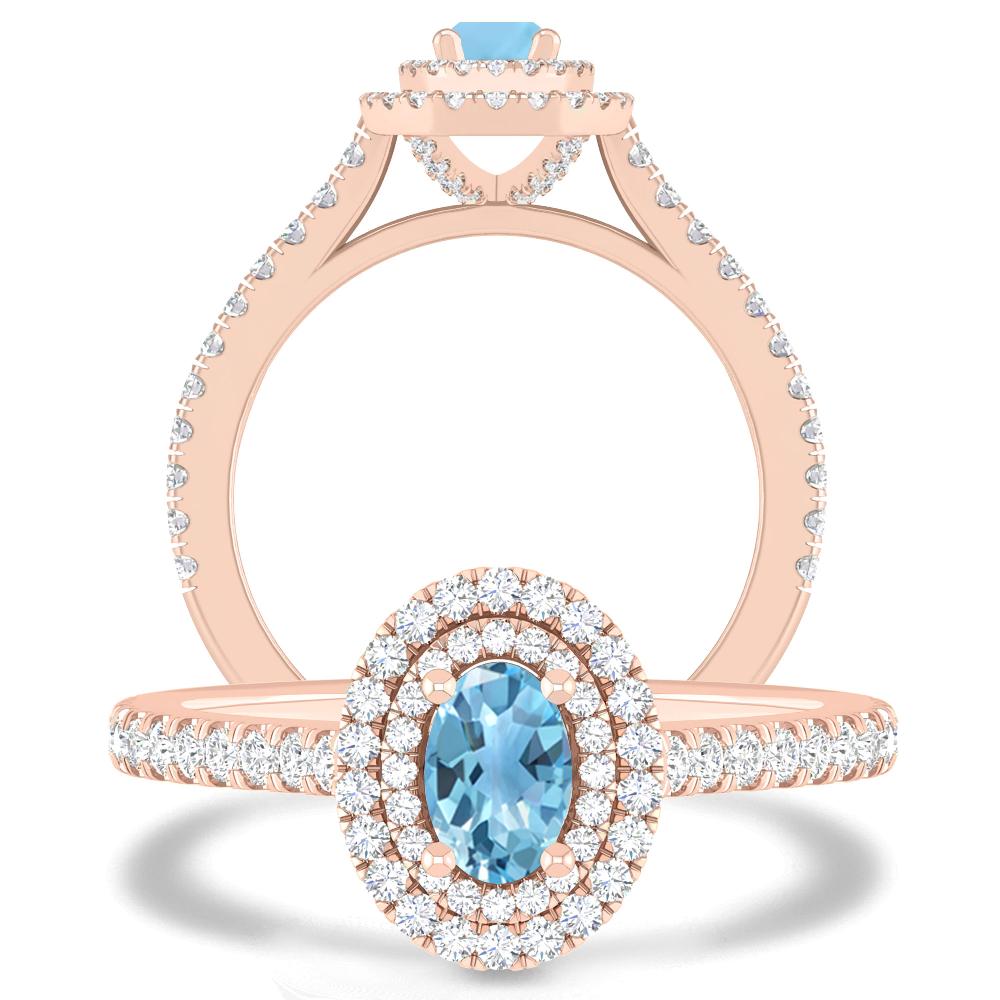 Rose Gold - Blue Topaz