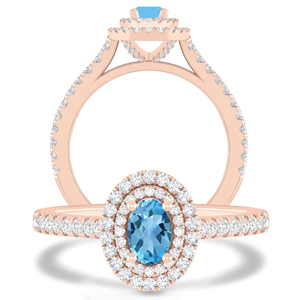 Rose Gold - Blue Topaz