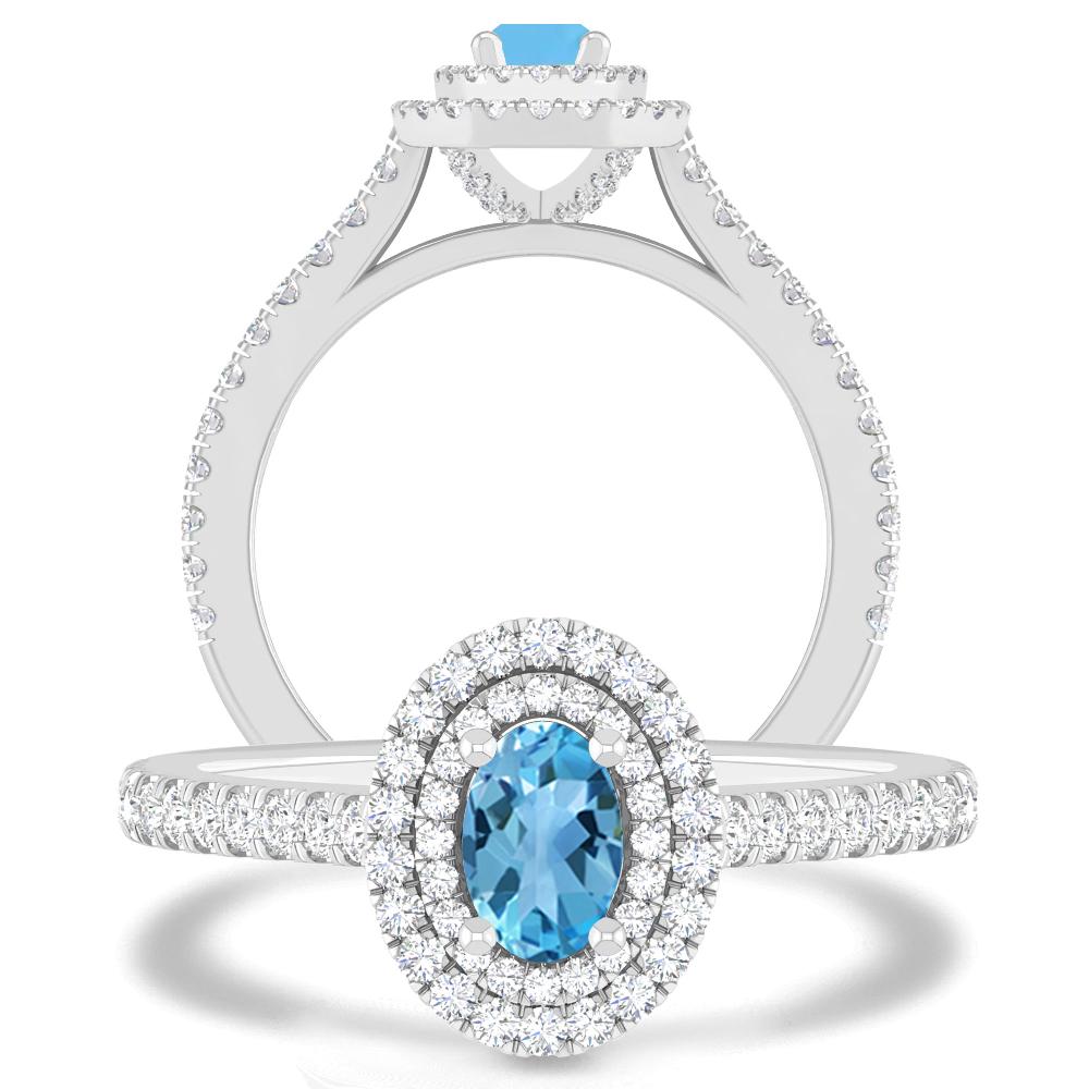 White Gold - Blue Topaz