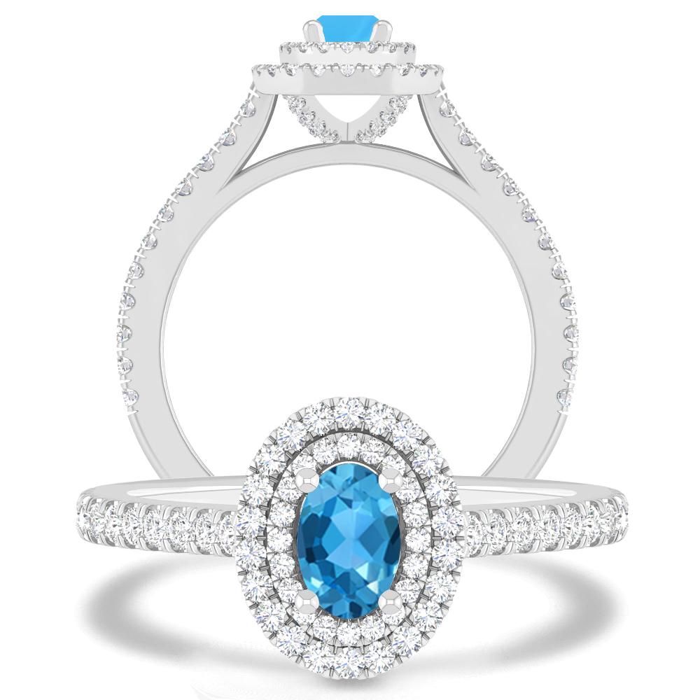 White Gold - Blue Topaz