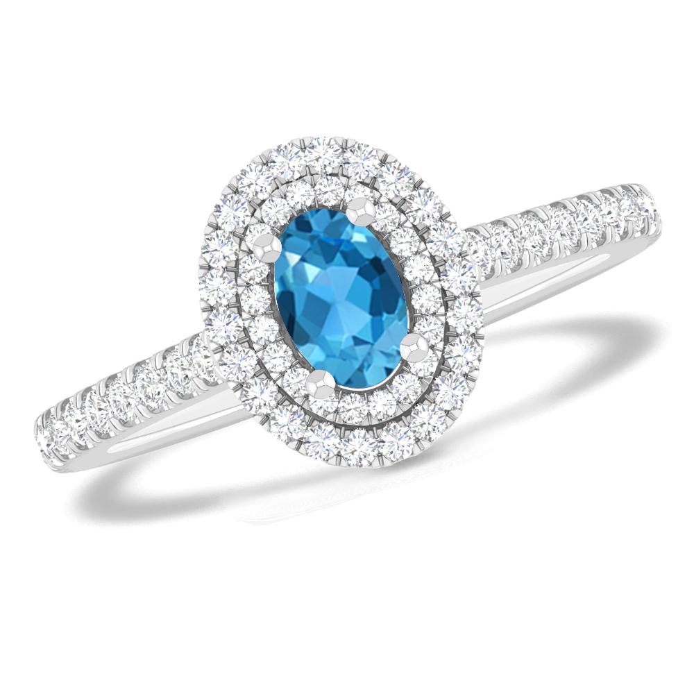 White Gold - Blue Topaz